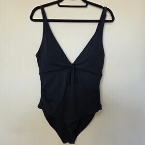 NWT Nicole Miller Studio Swimwear XL 1 Pc Swimsuit Adjustable Padded Black